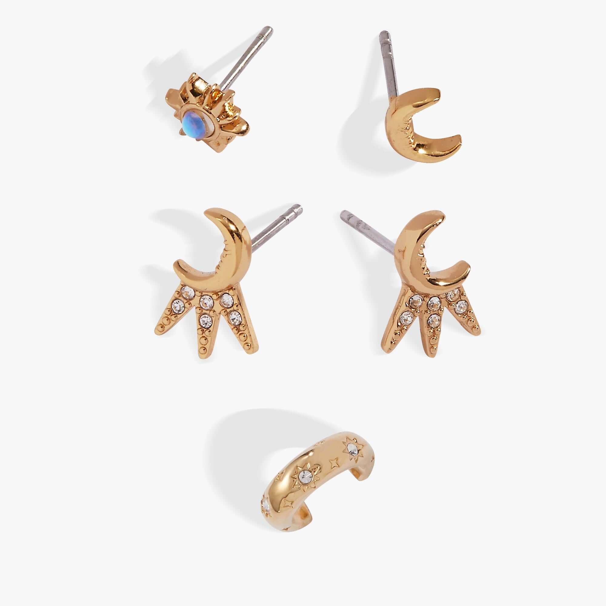 Sun & Moon 2 Studs & Earring Cuff Set, Earrings, $ 39.90, A Moment Of Now™