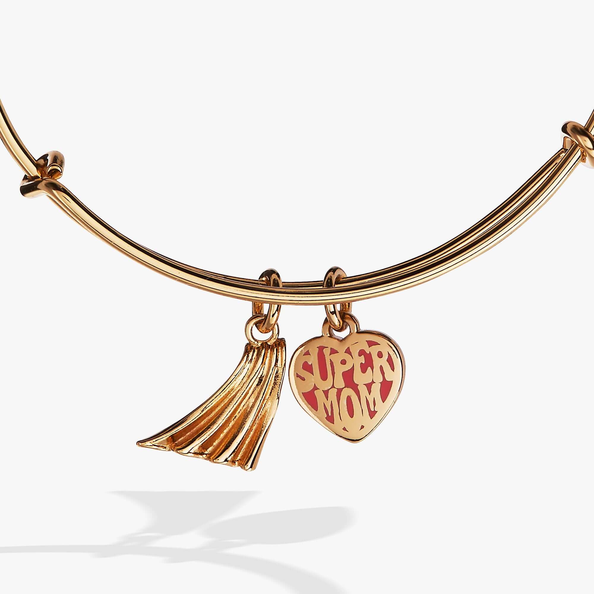 'Super Mom' Heart and Cape Charm Bangle, Bracelets, $ 34.00, A Moment Of Now™