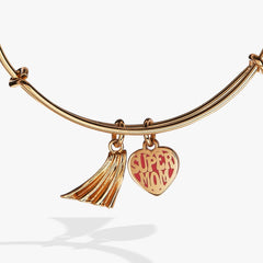 'Super Mom' Heart and Cape Charm Bangle, Bracelets, $ 34.00, A Moment Of Now™