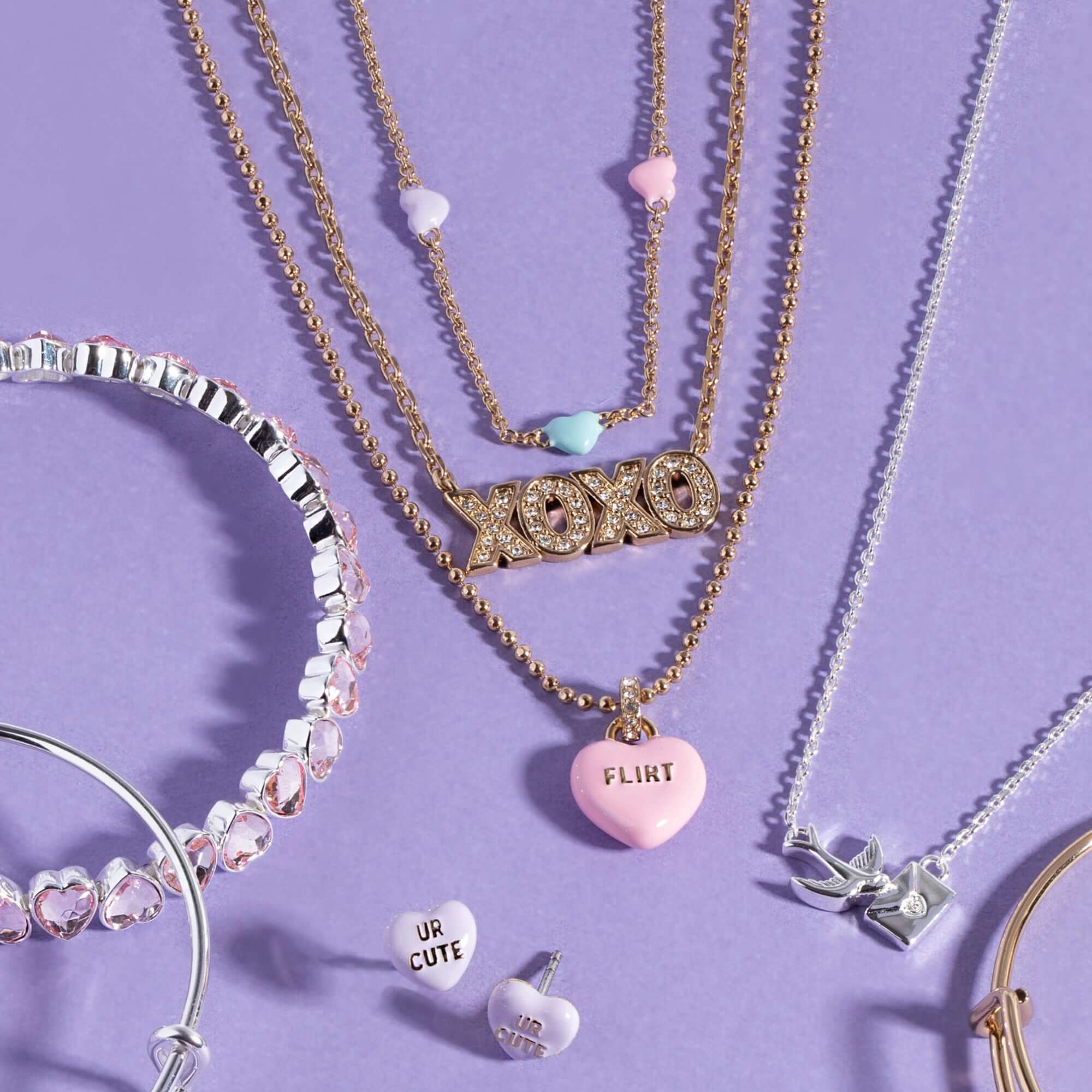 Sweethearts® Triple-Strand Charm Necklace, Necklaces, $ 78.00, A Moment Of Now™