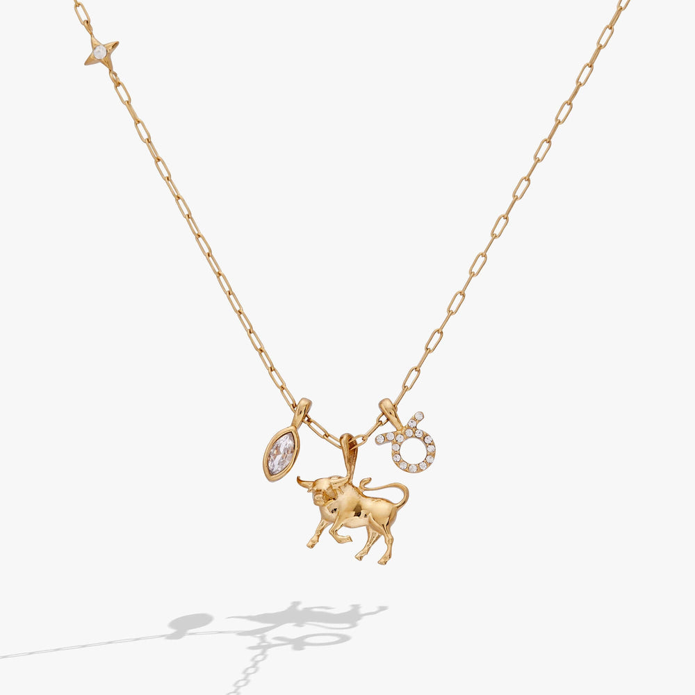 Taurus Zodiac Charm Cluster Necklace, Necklaces, $ 54.00, A Moment Of Now™