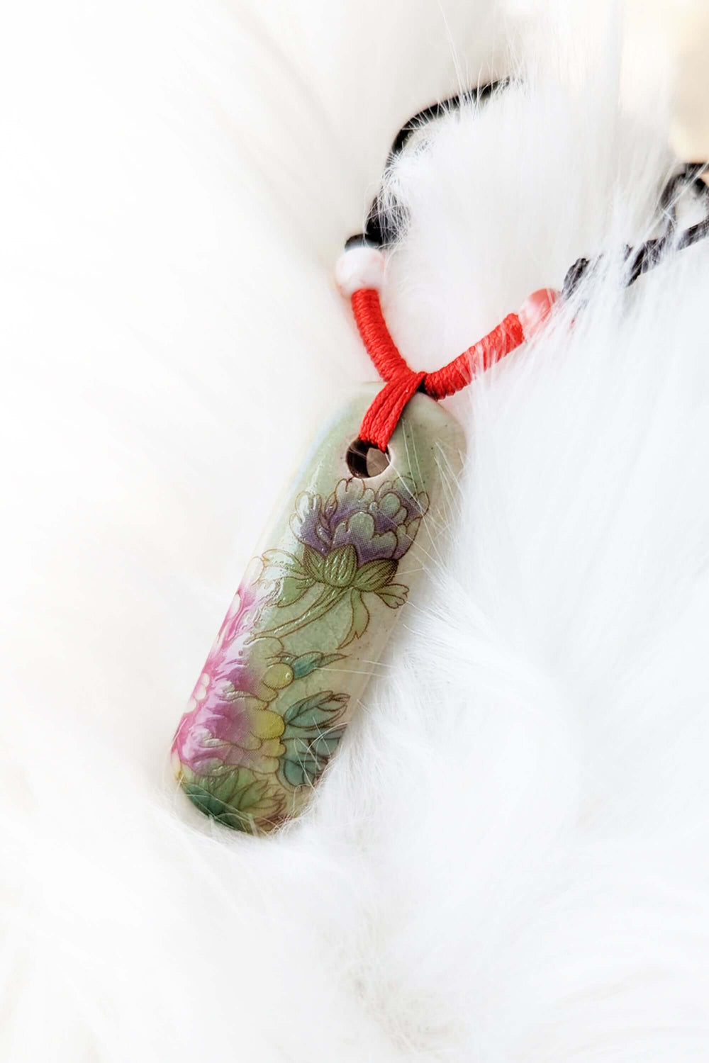 Unique Handmade Ceramic Floral Pendant Necklace, Necklaces, $ 15.99, A Moment Of Now™