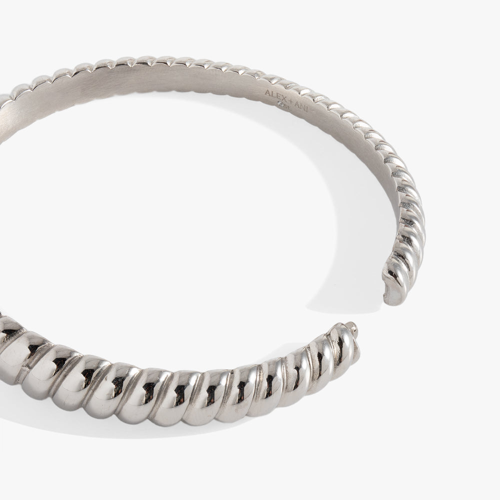 Stainless Steel Rope Textured Bangle, Bracelets, $ 21.90, A Moment Of Now™