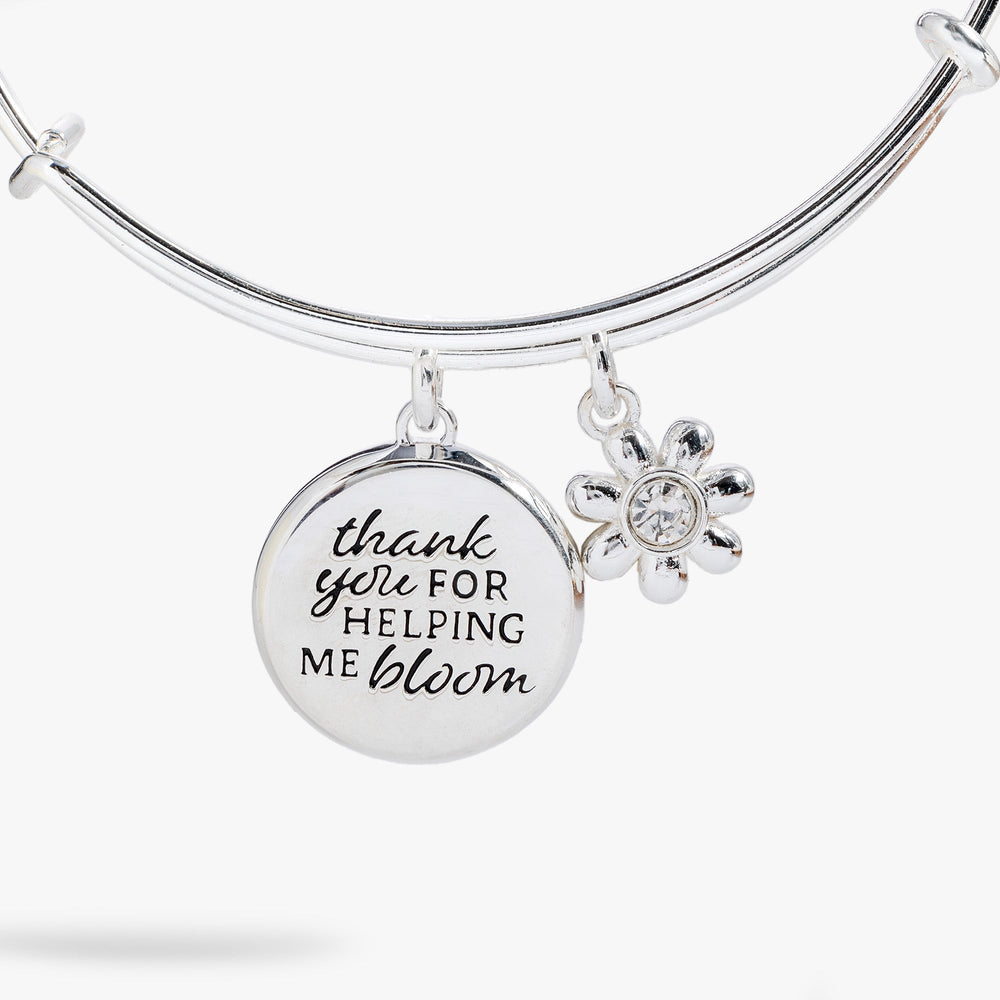 Thank You For Helping Me Bloom' Charm Bangle, Bracelets, $ 28.00, A Moment Of Now™