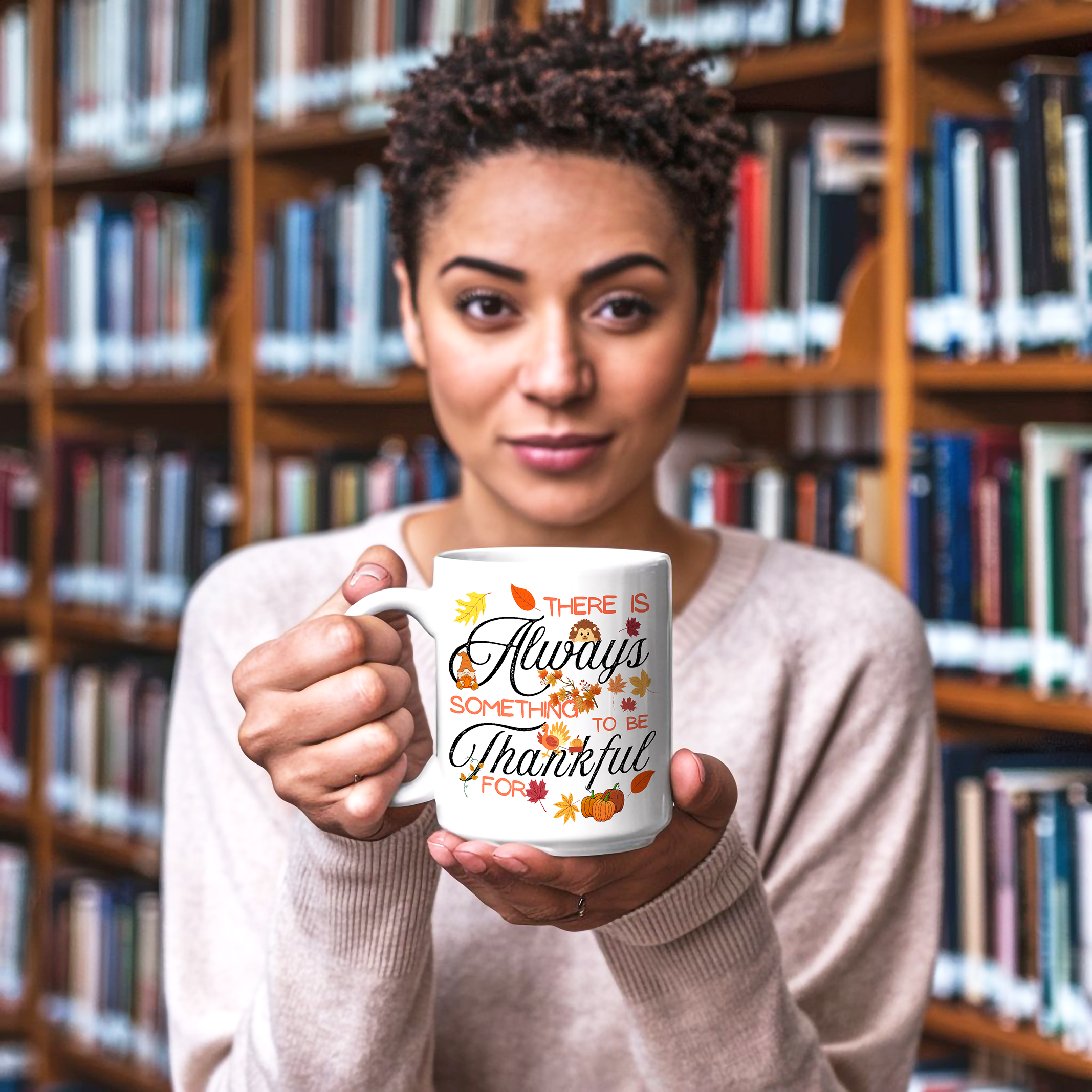 Thankful Always Thanksgiving White Coffee Mug