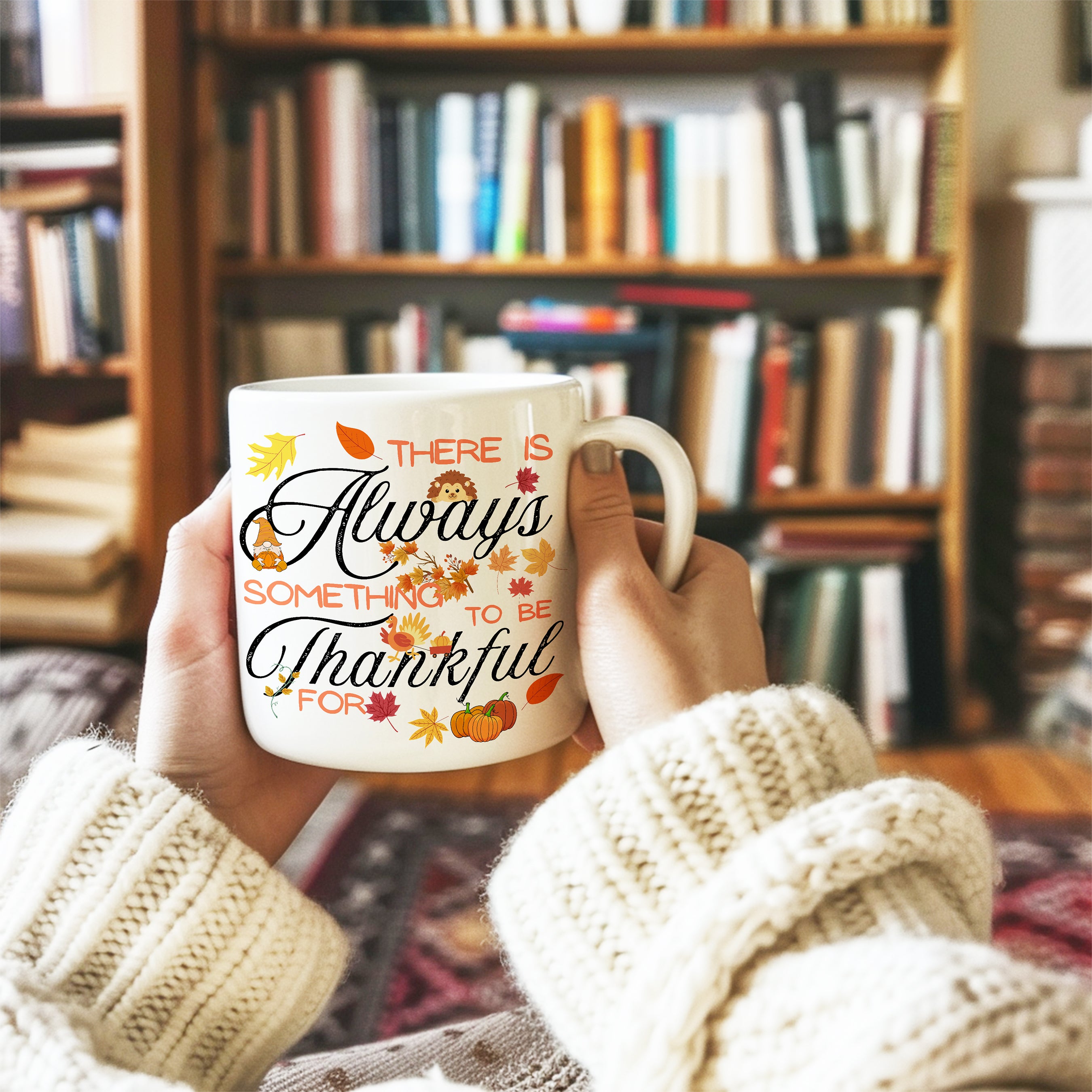 Thankful Always Thanksgiving White Coffee Mug