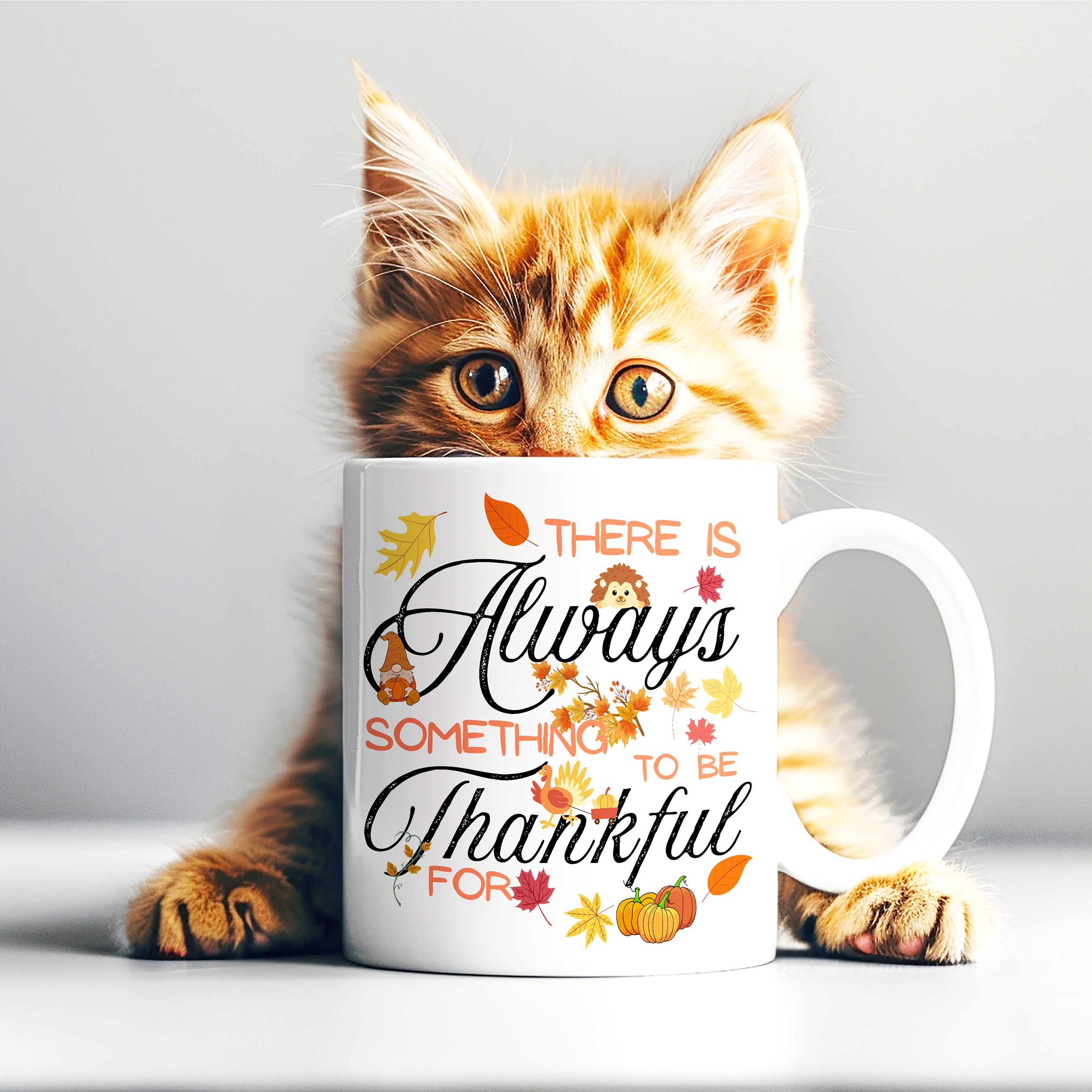 Thankful Always Thanksgiving White Coffee Mug