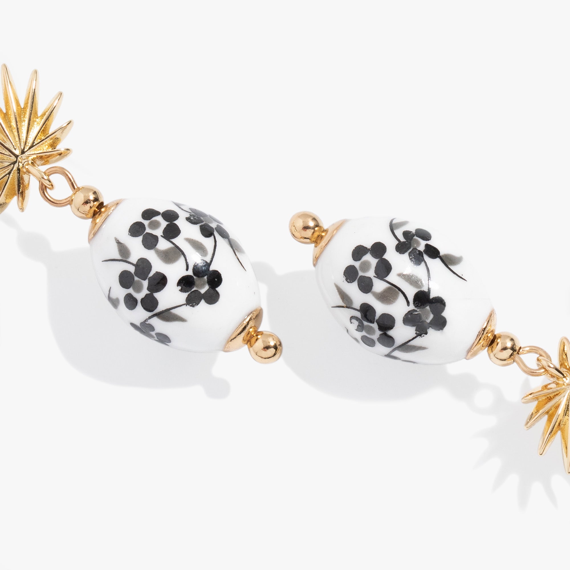 Toile and Palm Drop Earrings, Earrings, $ 38.00, A Moment Of Now™