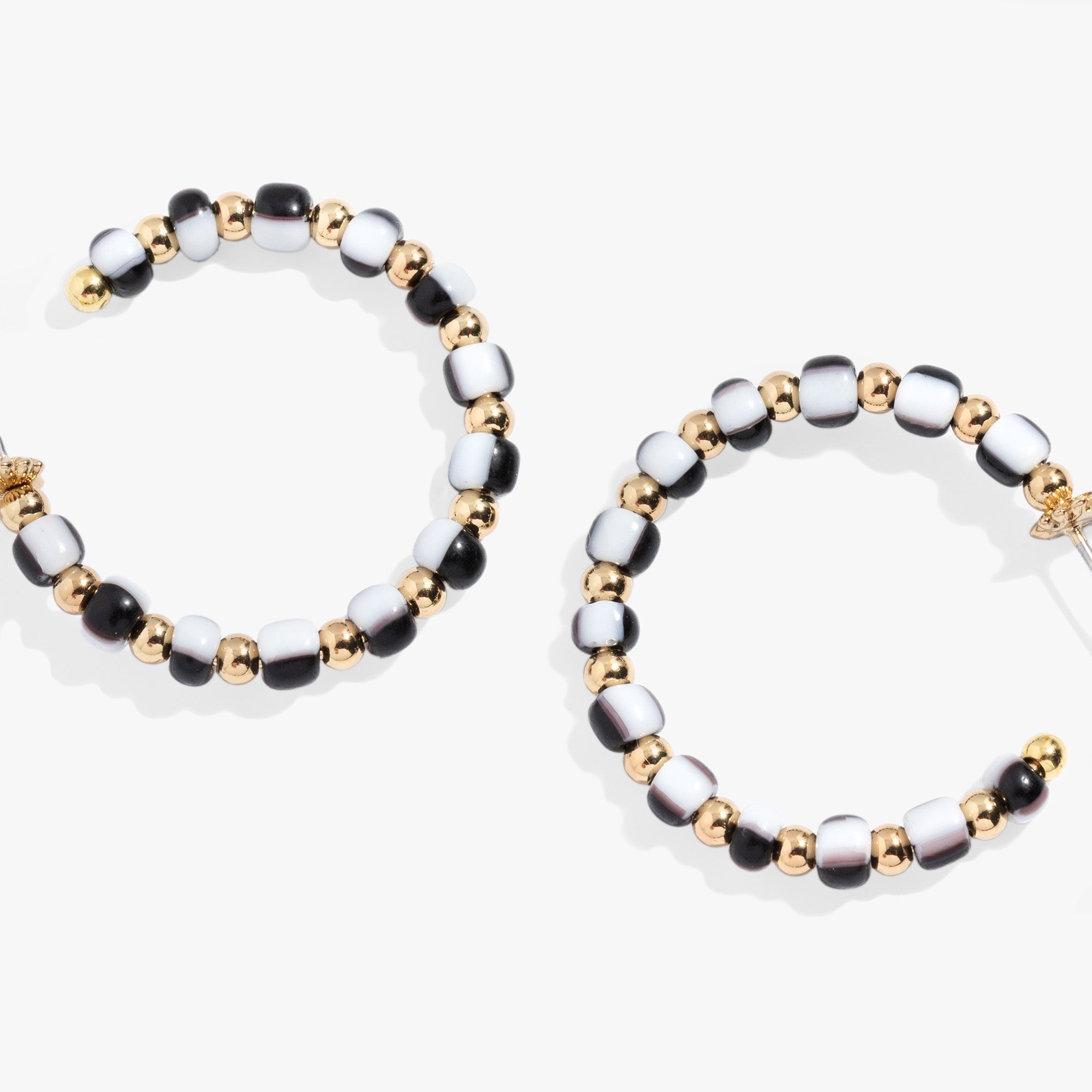 Toile Beaded Hoop Earrings, Earrings, $ 29.90, A Moment Of Now™