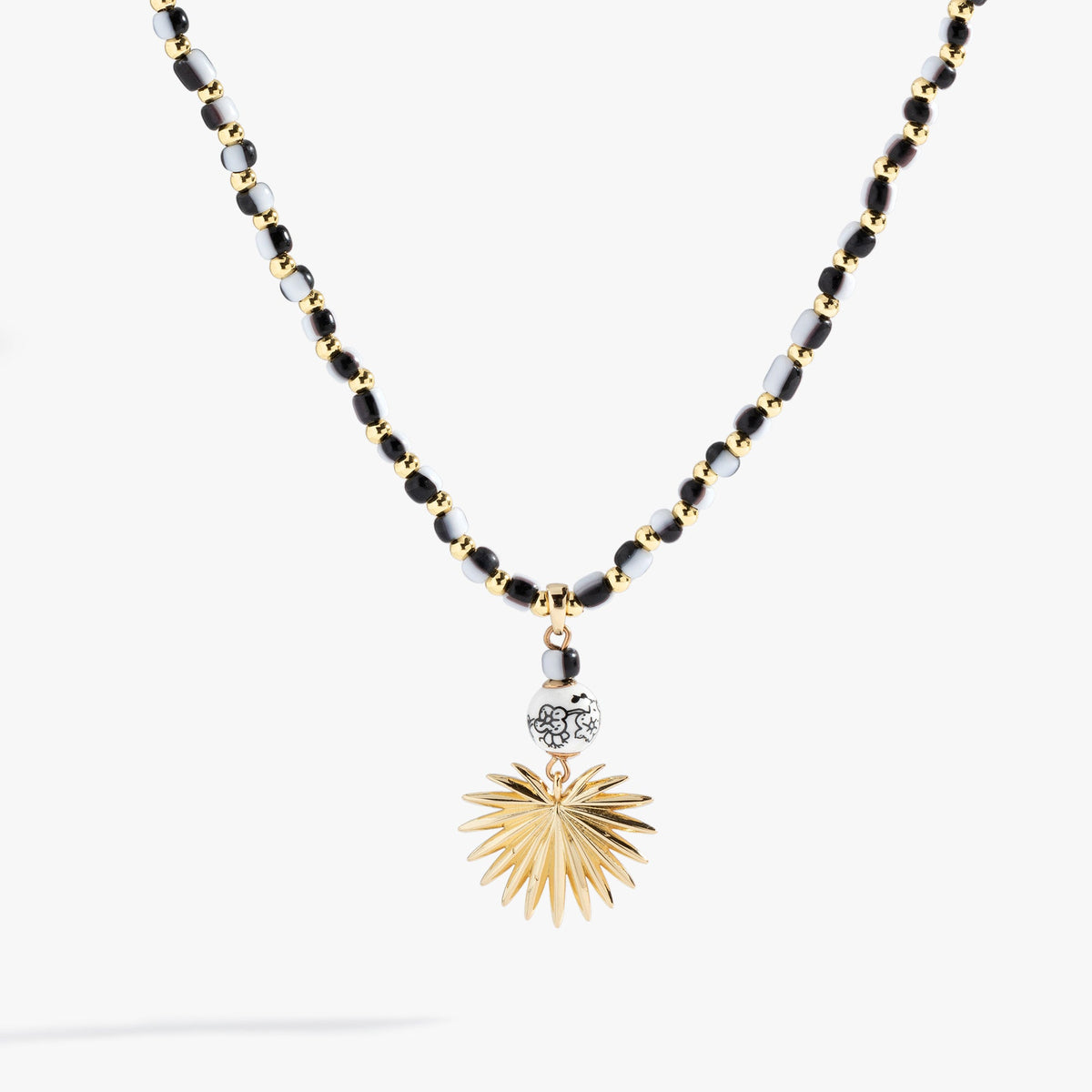 Toile Beaded Palm Pendant Necklace, Necklaces, $ 58.00, A Moment Of Now™