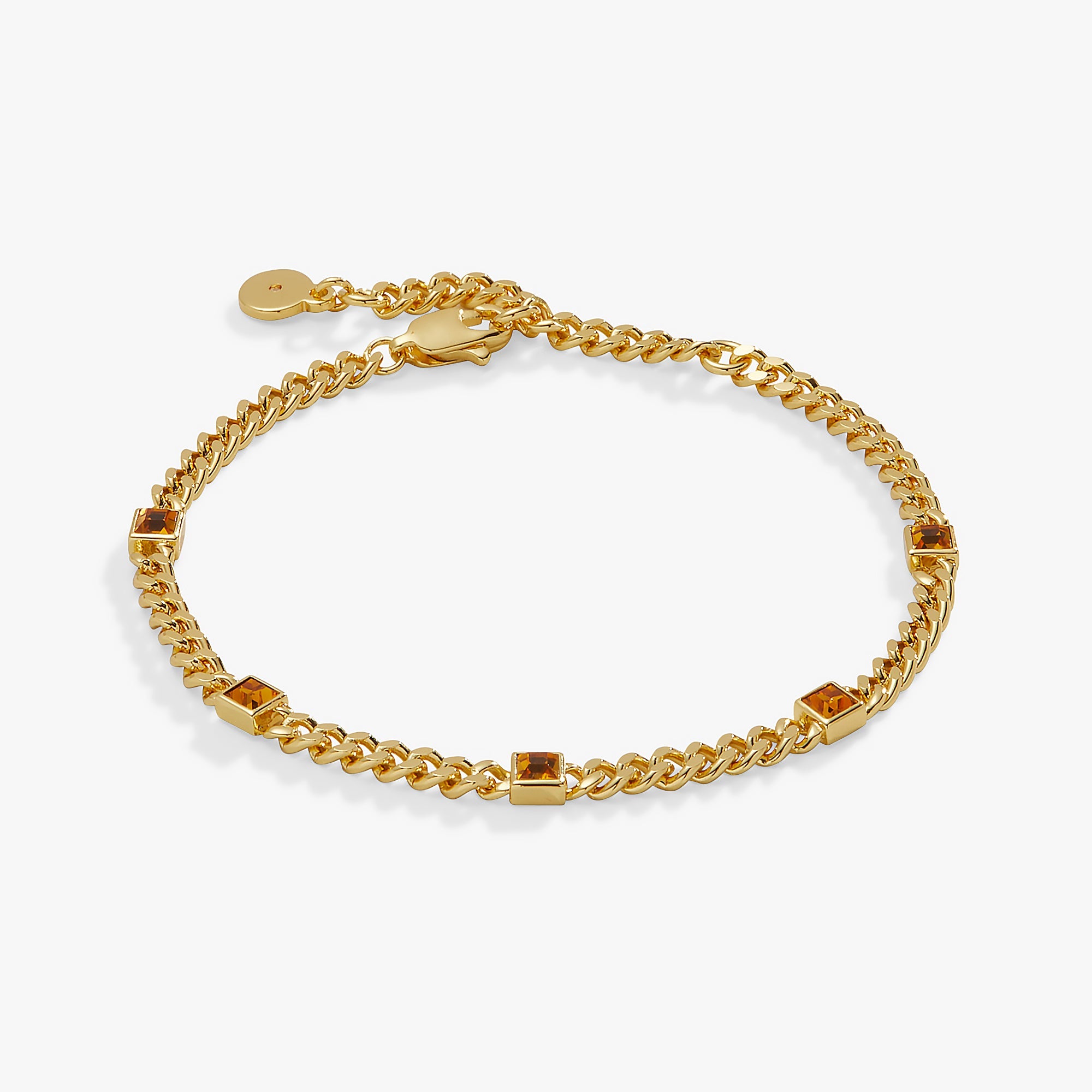 November Birthstone Topaz Curb Chain Bracelet, Bracelets, $ 28.00, A Moment Of Now™