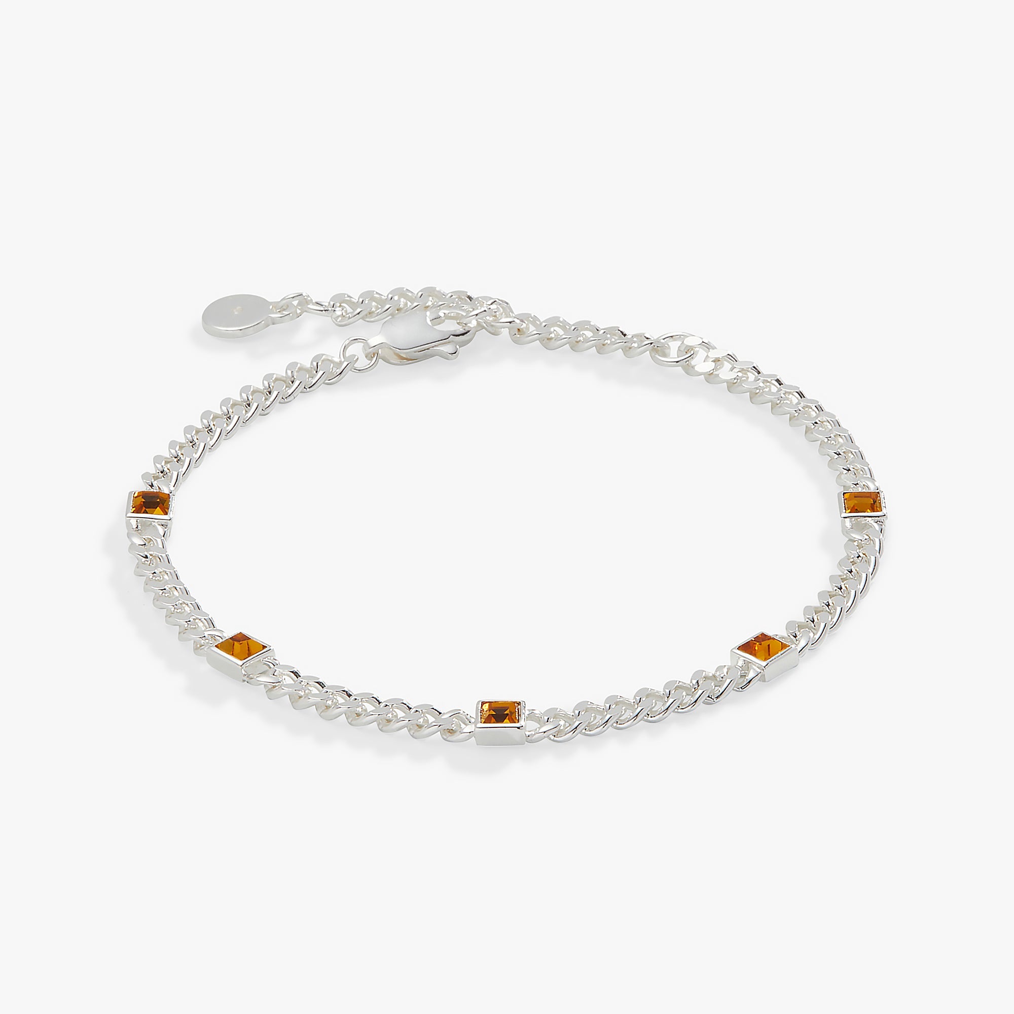 November Birthstone Topaz Curb Chain Bracelet, Bracelets, $ 28.00, A Moment Of Now™