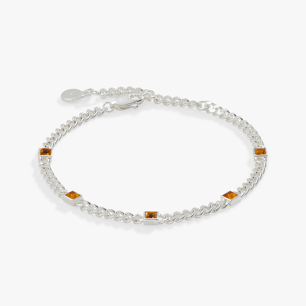November Birthstone Topaz Curb Chain Bracelet, Bracelets, $ 28.00, A Moment Of Now™