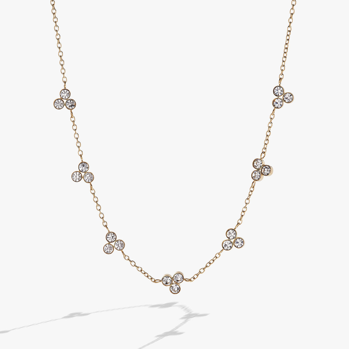 Triple Stone Crystal Inline Necklace