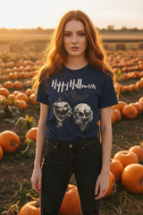 Skull & Jack O'Lantern Tee | Spooky Vintage Halloween Shirt
