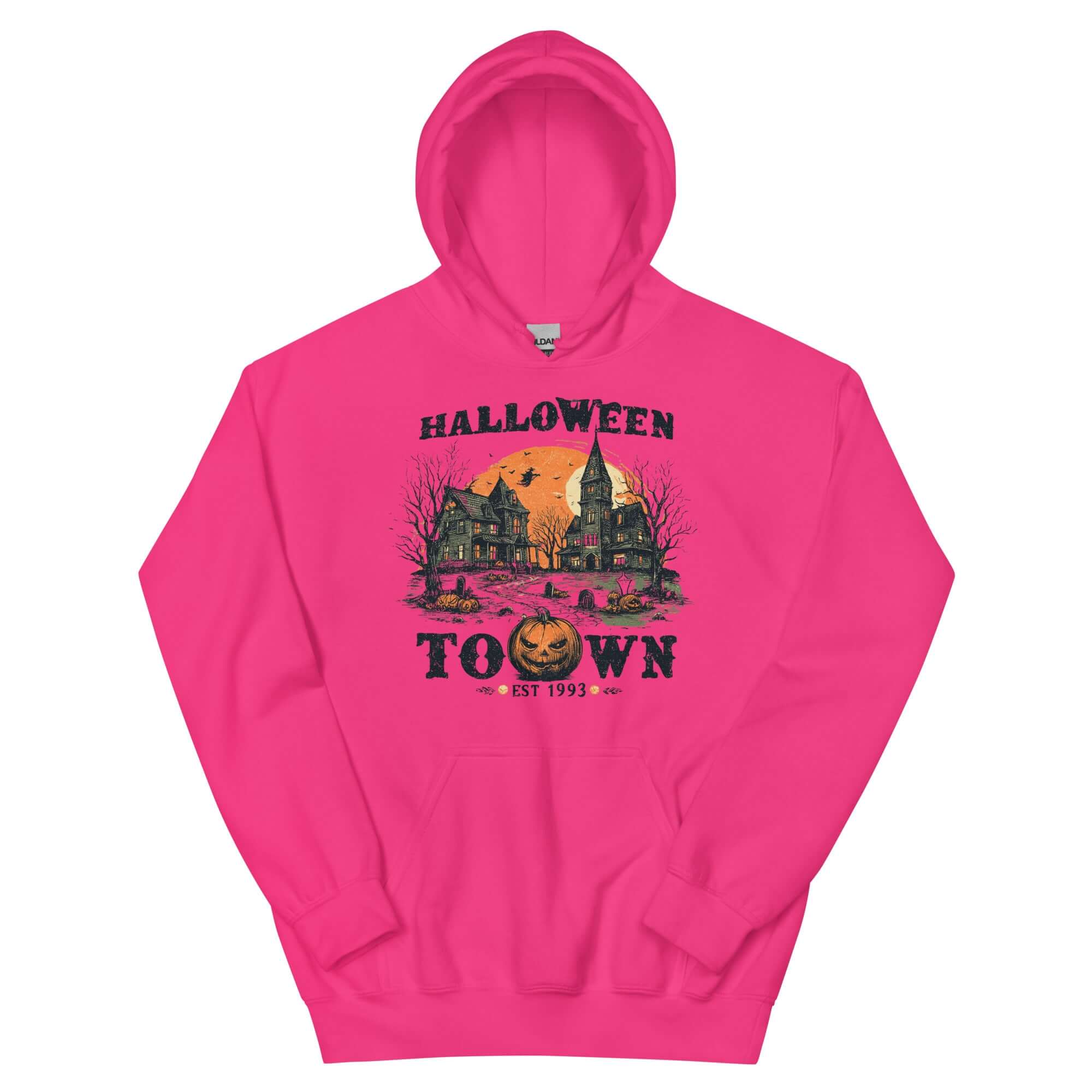 Spooky Halloween Haunted Town Hoodie - Cozy & Fun, Hoodies, $ 47.00, A Moment Of Now™