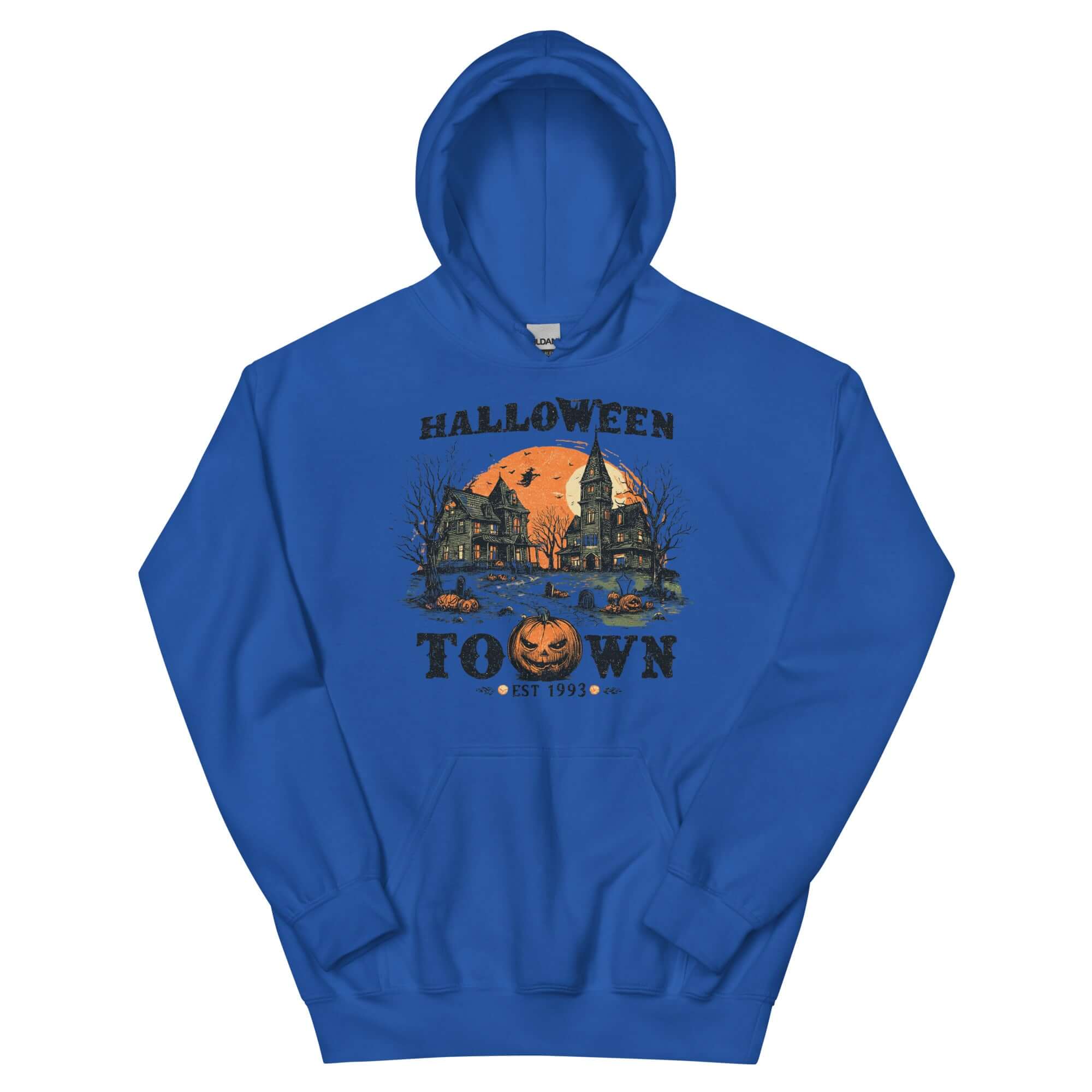 Spooky Halloween Haunted Town Hoodie - Cozy & Fun, Hoodies, $ 47.00, A Moment Of Now™