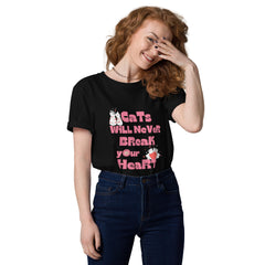 Shop Cats Will Never Break Your Heart Valentine's Organic Cotton T-shirt, T-shirts, USA Boutique