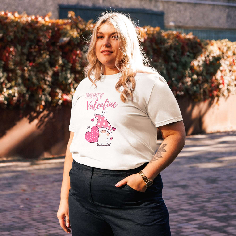 Pink Be My Valentine Gnome Unisex T-shirt, T-shirts, $ 32.50, A Moment Of Now™