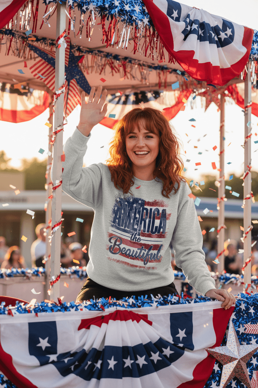 America The Beautiful Oversized Heavyweight Sweatshirt | Patriotic USA Graphic Pullover | Vintage American Pride Crewneck | Boutique In USA, Sweatshirts, $ 65.00, A Moment Of Now™