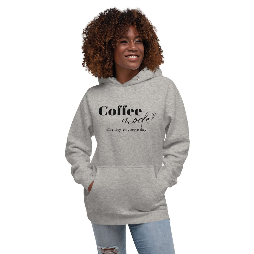 Coffee Mode All Day Every Day Unisex Hoodie, Hoodies, $ 63.00, A Moment Of Now™