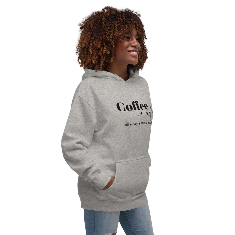 Coffee Mode All Day Every Day Unisex Hoodie, Hoodies, $ 63.00, A Moment Of Now™