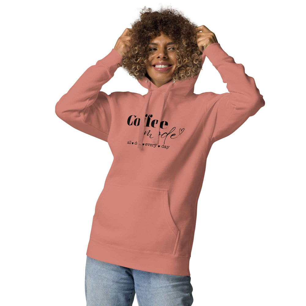 Coffee Mode All Day Every Day Unisex Hoodie, Hoodies, $ 63.00, A Moment Of Now™