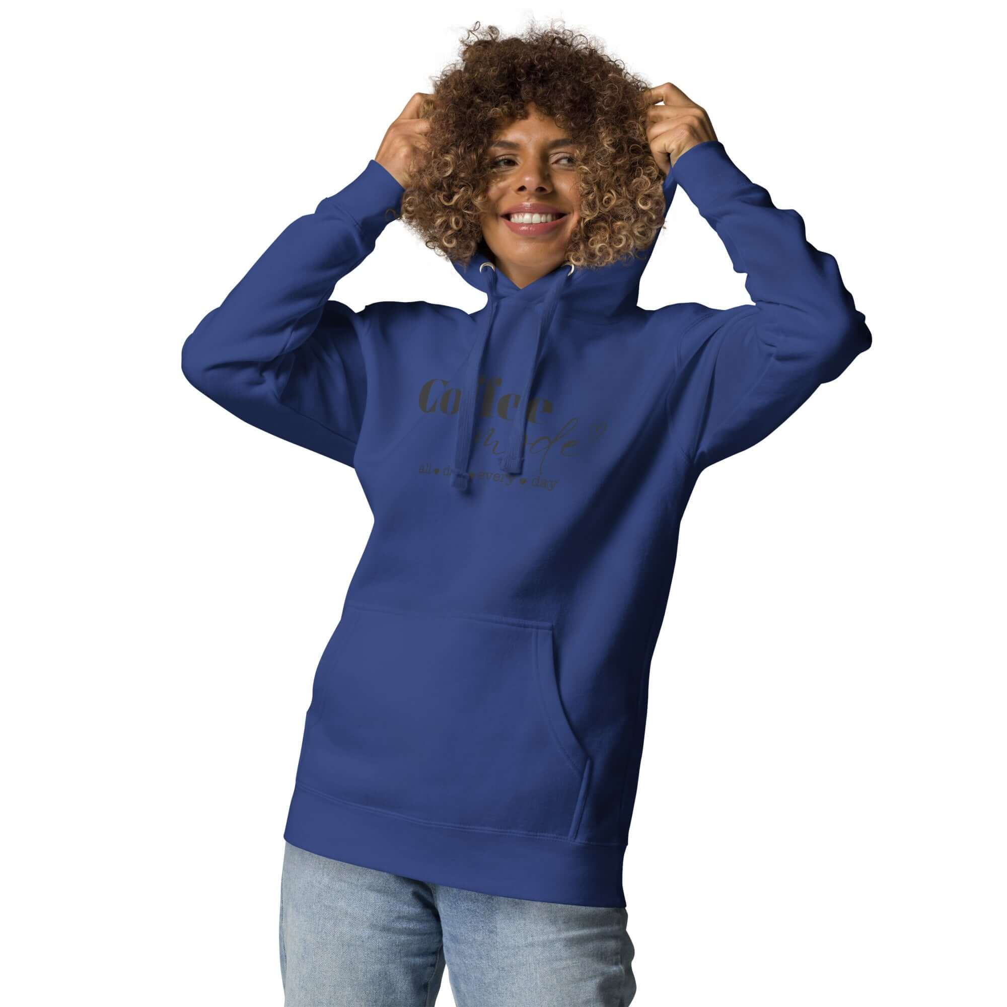 Coffee Mode All Day Every Day Graphic Statement Unisex Hoodie, A Moment Of Now ™, $ 63.00