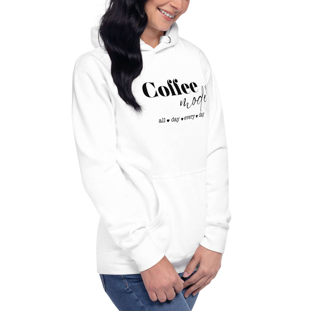 Coffee Mode All Day Every Day Unisex Hoodie, Hoodies, $ 63.00, A Moment Of Now™
