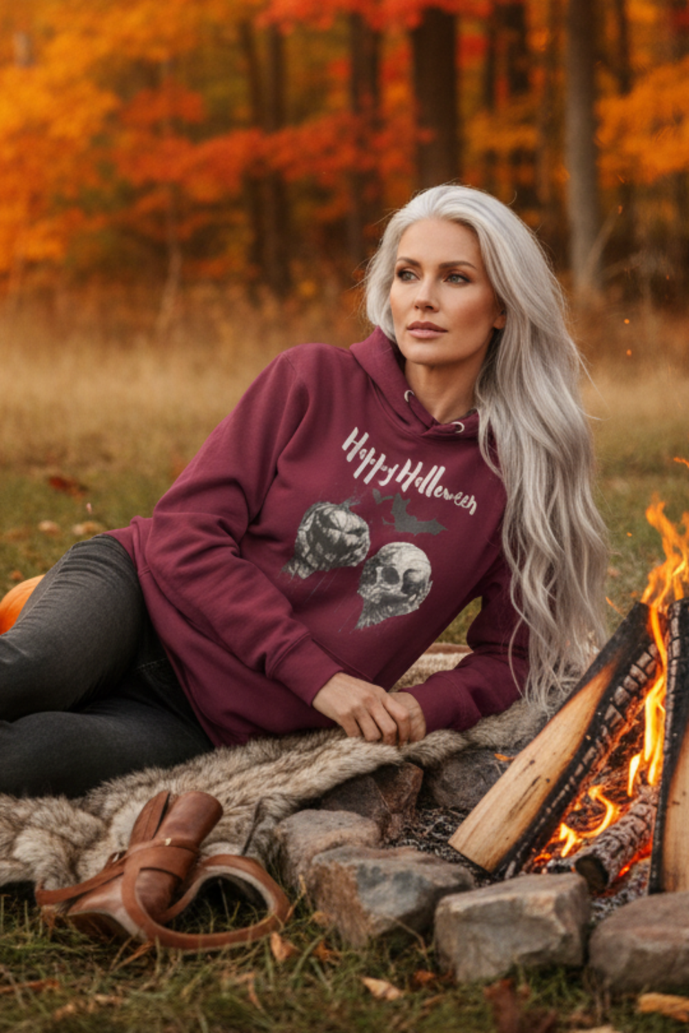 Skull & Jack O'Lantern Hoodie | Spooky Gothic Halloween Sweatshirt