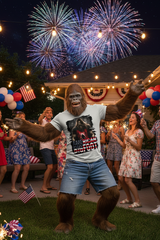 American Bigfoot Graphic Tee – Retro Sasquatch T-Shirt