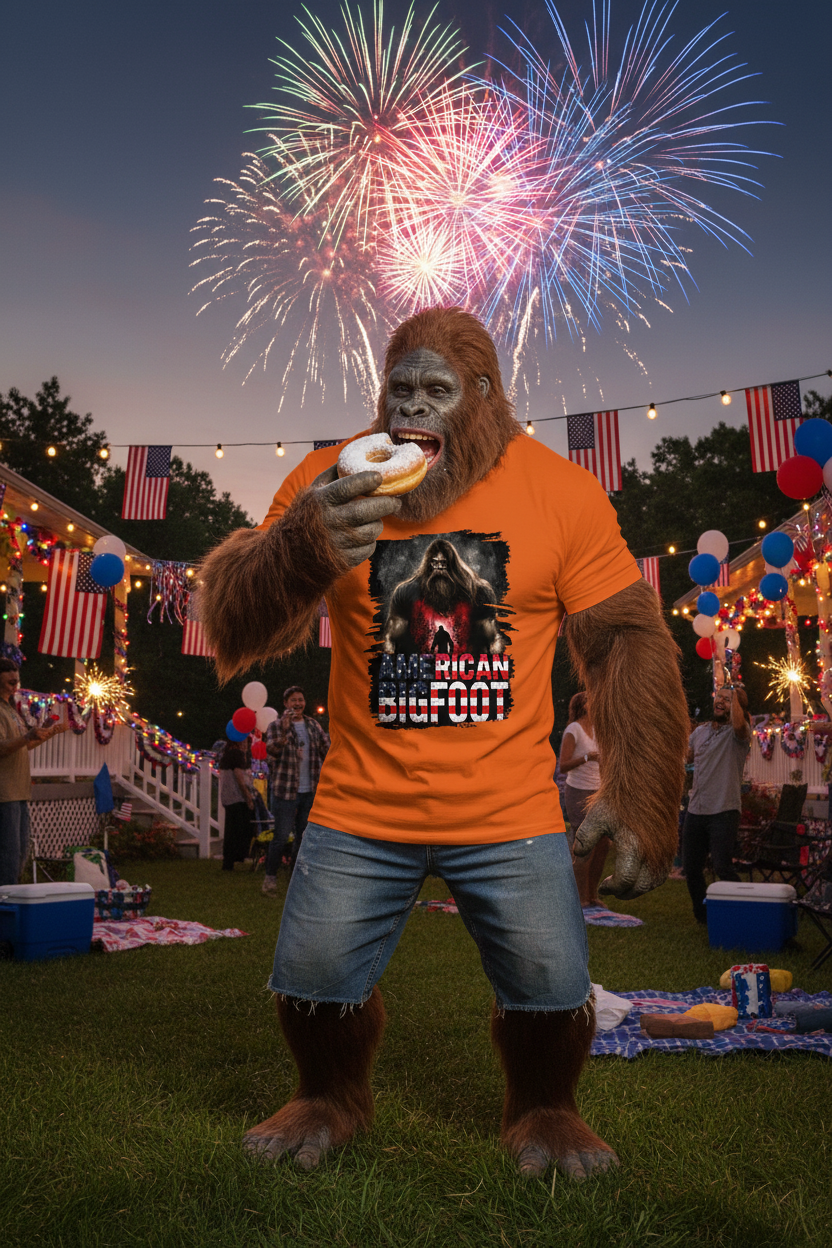 American Bigfoot Graphic Tee – Retro Sasquatch T-Shirt