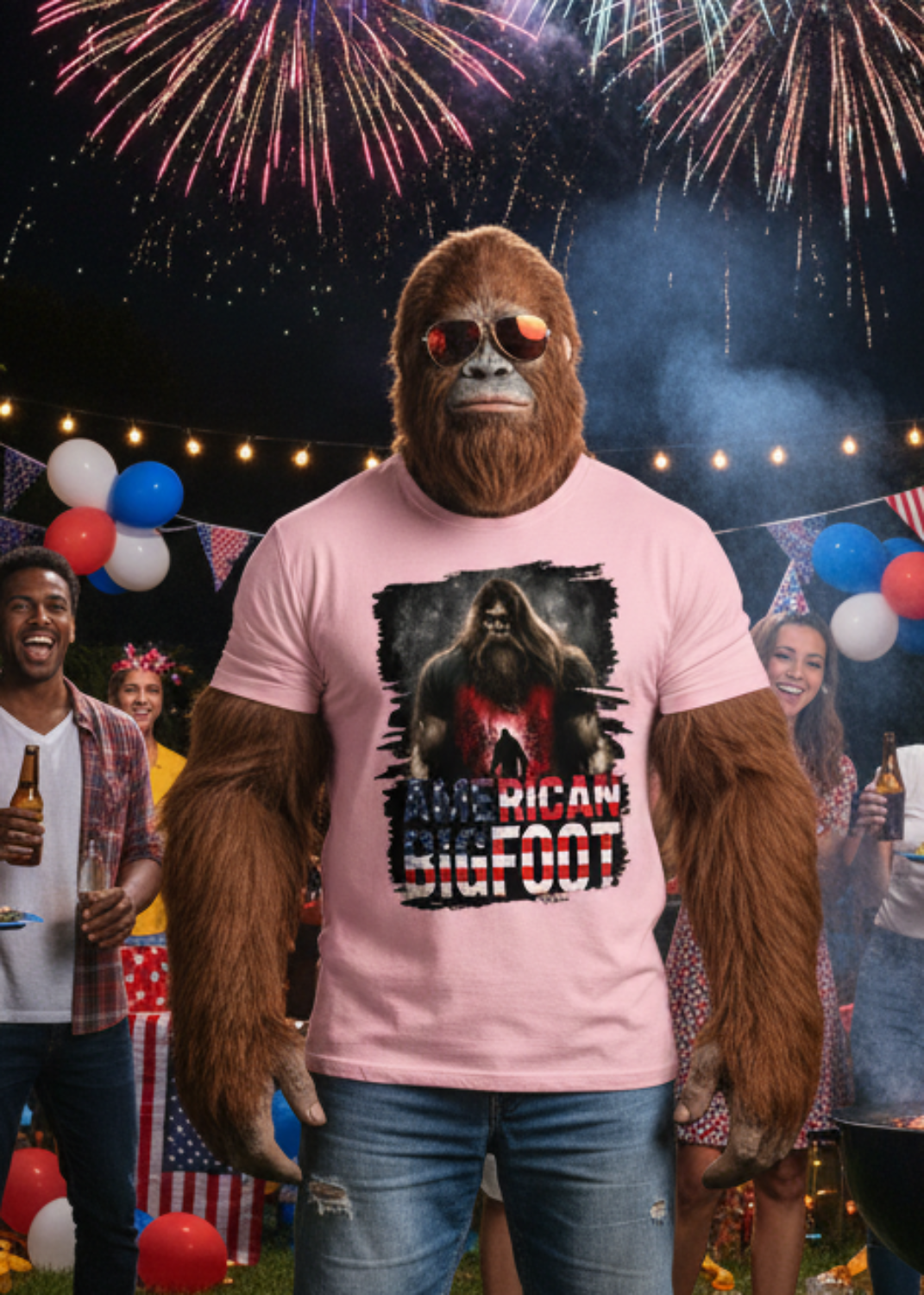 American Bigfoot Graphic Tee – Retro Sasquatch T-Shirt