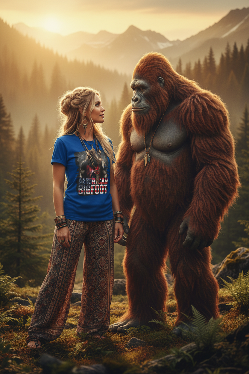 American Bigfoot Graphic Tee – Retro Sasquatch T-Shirt