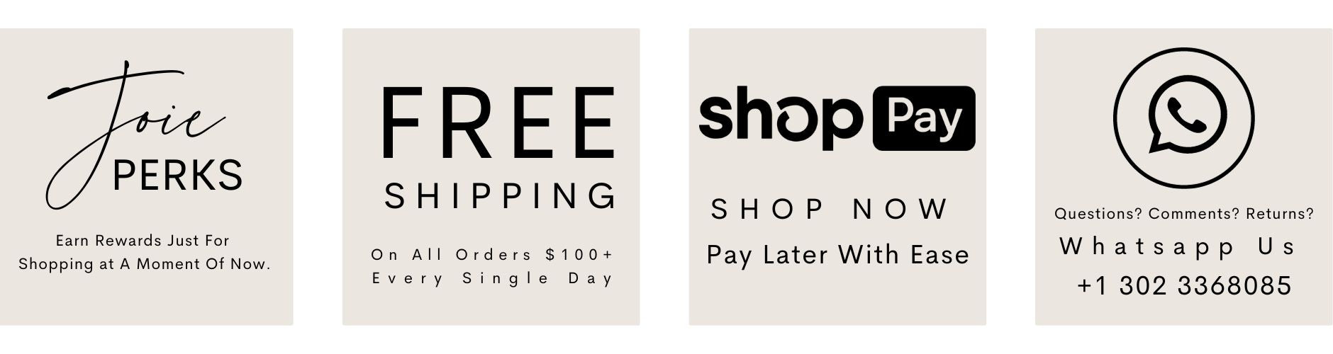 shopping rewards, free shipping, shop now and pay later, whatsapp contact us customer service