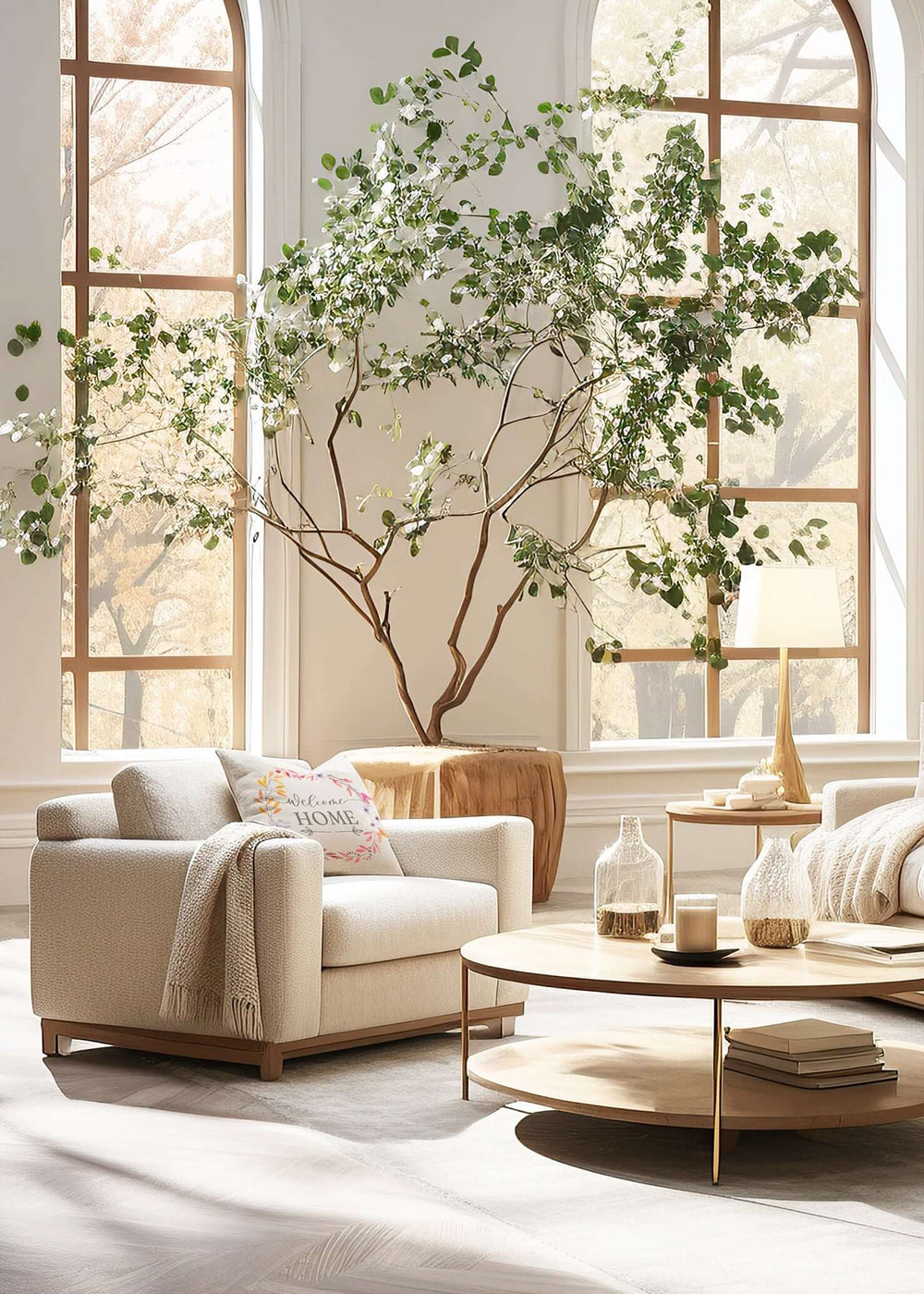 Welcome Home Spring Floral Wreath Throw Pillow, Throw Pillows, $ 55.50, A Moment Of Now™