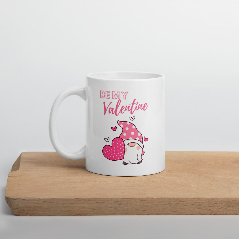Shop Pink Be My Valentine Gnome White Coffee Tea Mug Cup, Mugs, USA Boutique