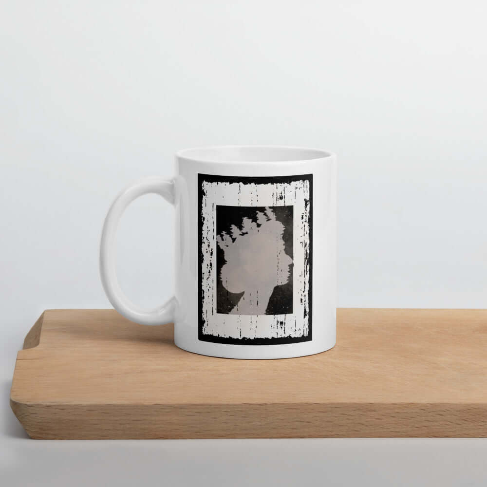 The Queen Silhouette Distressed Graphic Mug, Mugs, $ 17.50, A Moment Of Now™