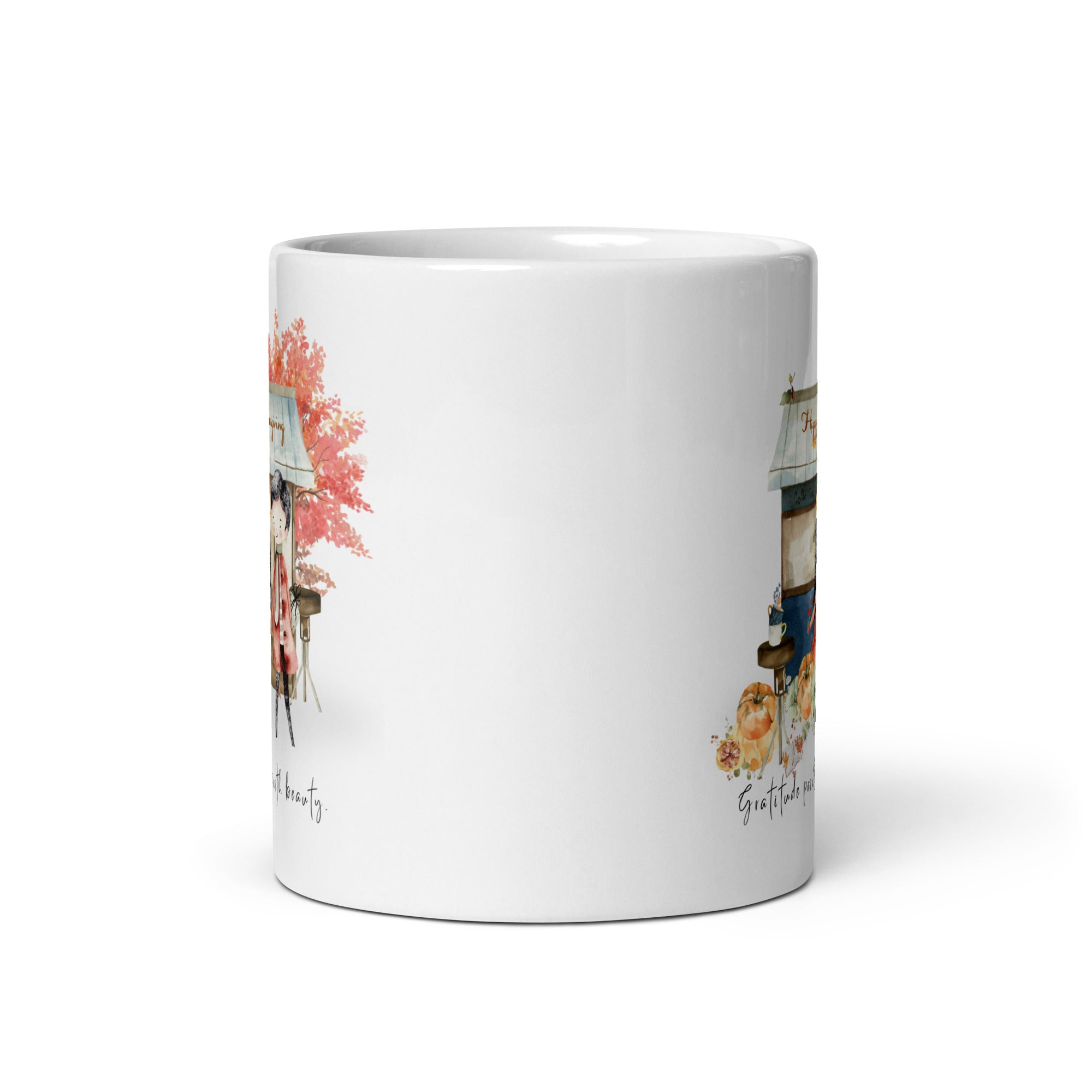 Thanksgiving Gratitude White Coffee Mug Cup