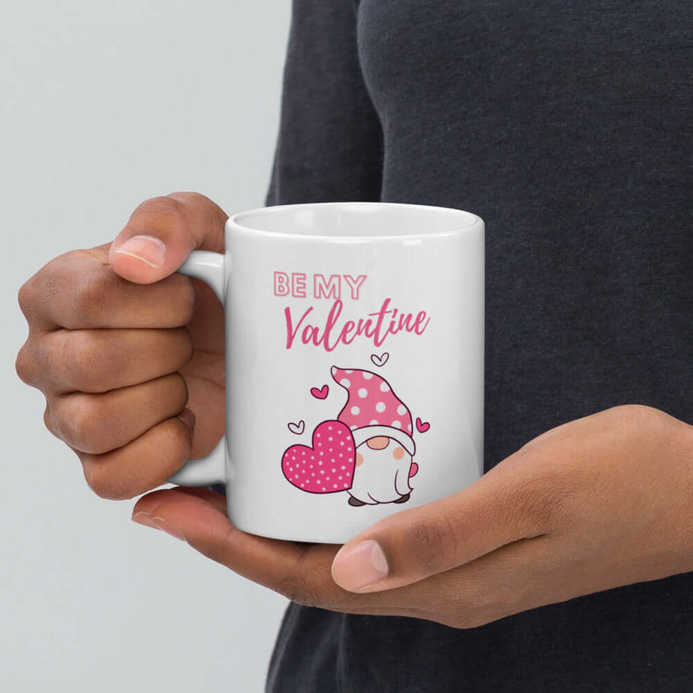 Pink Be My Valentine Gnome Mug – Sip Love!, Mugs, $ 19.00, A Moment Of Now™