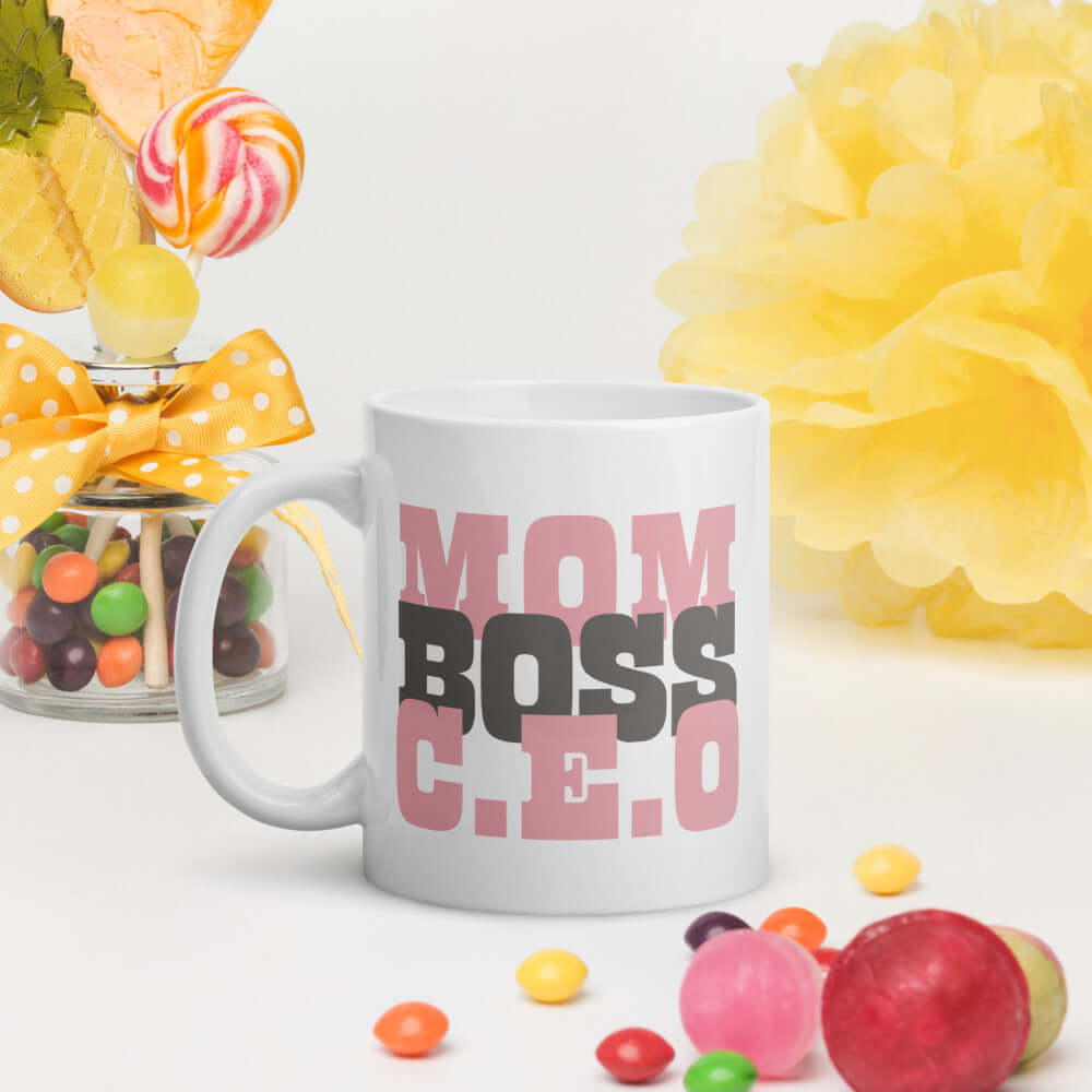 Mom Boss C.E.O Graphic Coffee Mug Cup - Perfect Gift, Mugs, $ 17.50, A Moment Of Now™
