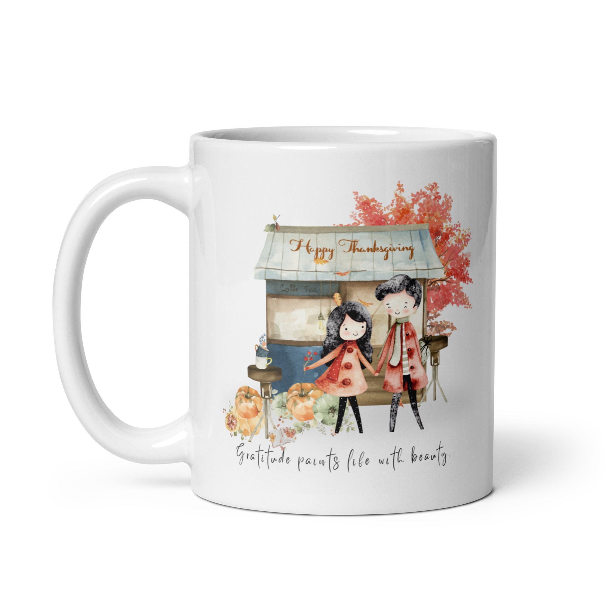 Thanksgiving Gratitude White Coffee Mug Cup