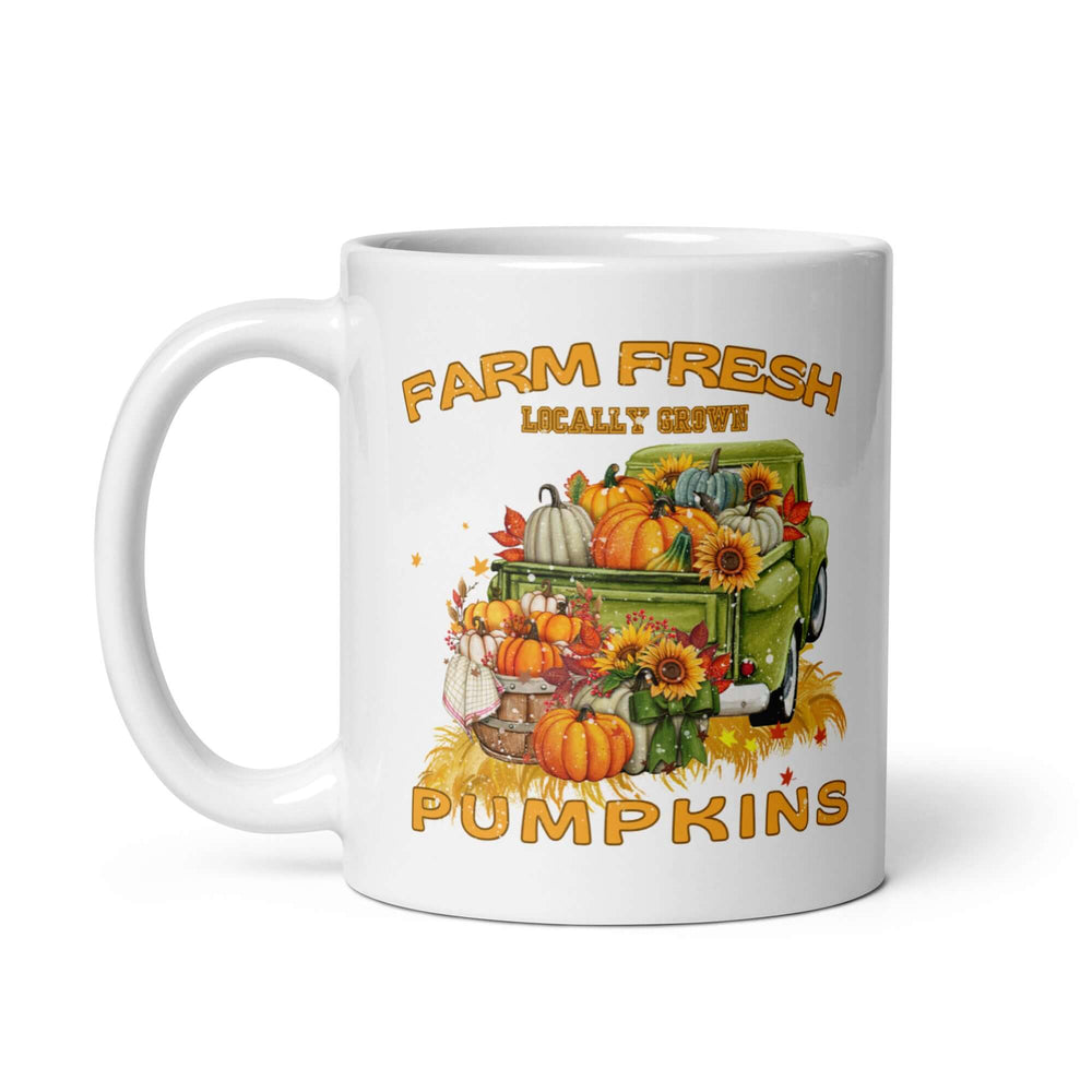 Fresh Farm Local Pumpkin Market White Coffee Mug - Celebrate Autumn, Mugs, $ 14.50, A Moment Of Now™