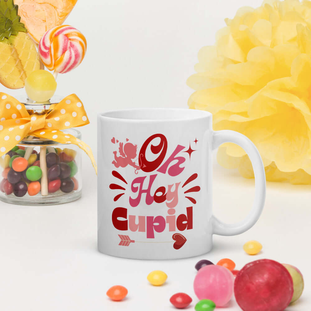 On Hey Cupid Valentine’s Day Mug - Love Every Sip!, Mugs, $ 17.50, A Moment Of Now™