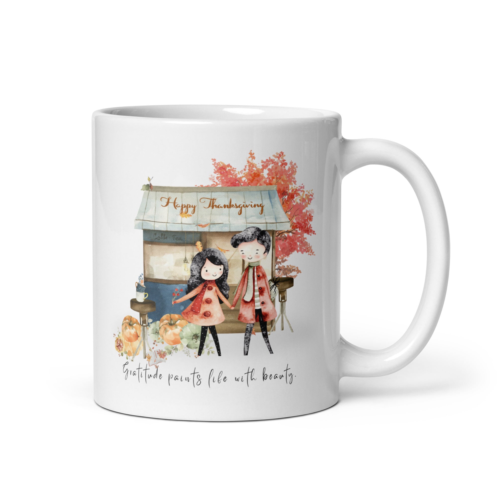 Thanksgiving Gratitude White Coffee Mug Cup