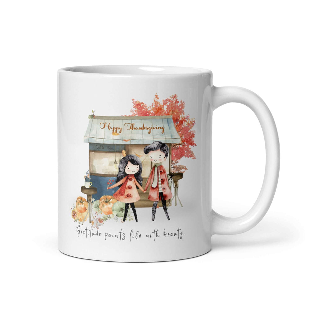 Thanksgiving Gratitude White Coffee Mug for Cozy Sips, Mugs, $ 14.50, A Moment Of Now™