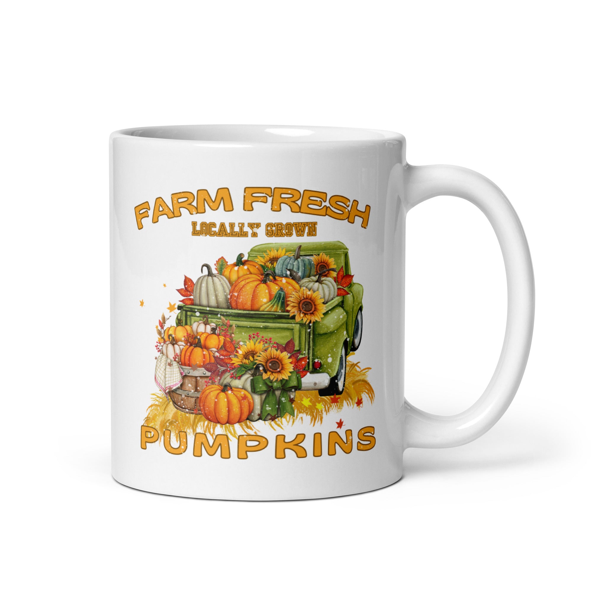 Fresh Farm Local Pumpkin Market White Coffee Mug