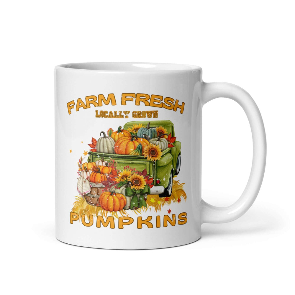 Fresh Farm Local Pumpkin Market White Coffee Mug - Celebrate Autumn, Mugs, $ 14.50, A Moment Of Now™