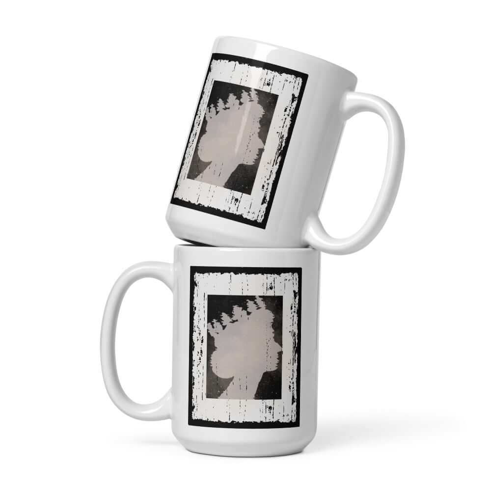 The Queen Silhouette Distressed Graphic Mug, Mugs, $ 17.50, A Moment Of Now™