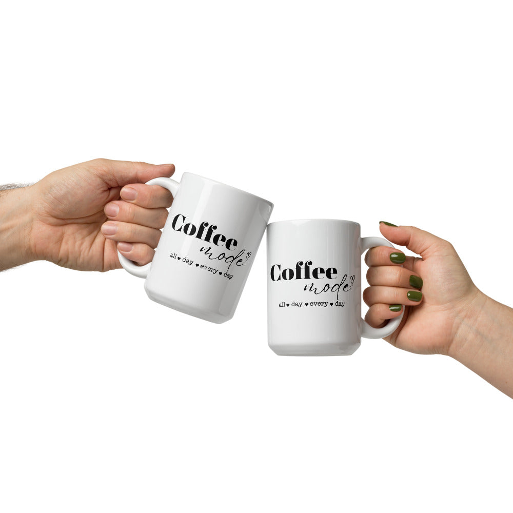 Shop Coffee Mode All Day Every Day Coffee Mug Cup, Mugs, USA Boutique